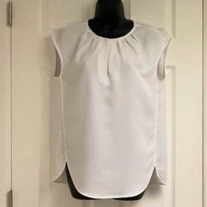J. Crew Round Hem Textured Print Popover Top _ White